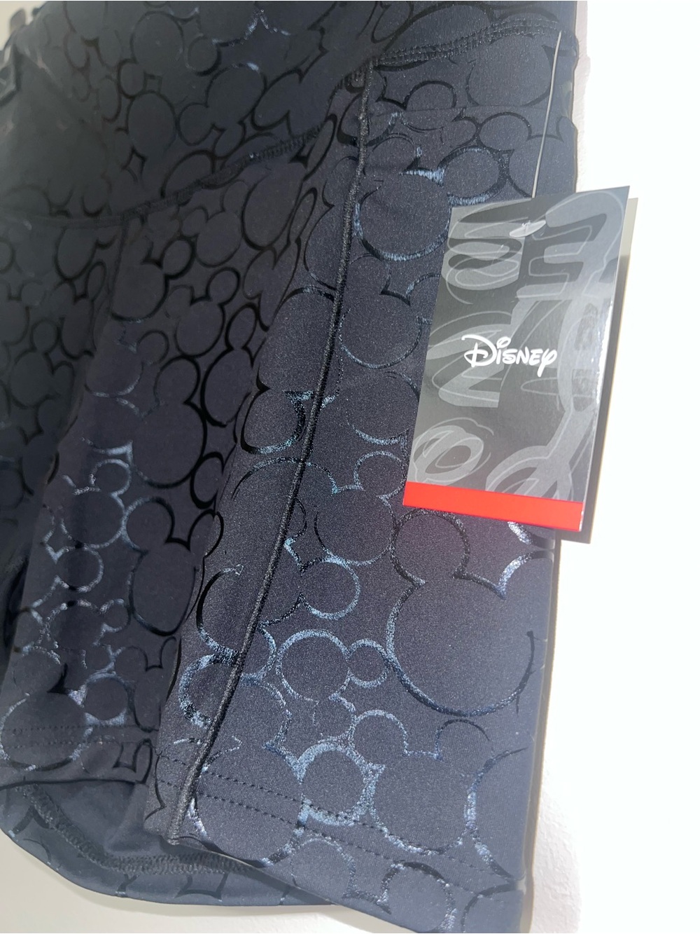 New Disney Mickey Mouse Head Black 5" Biker Shorts Women's Size Large NWT - Picture 3 of 5